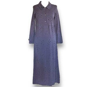 Cut Loose Womens Maxi Dress Sz S Purple Black Vine Print Modest USA Made